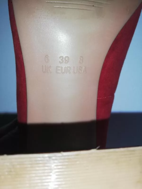 Pantofi cu toc înalt Primark EU 39 | Roșu, Monocrom, Piele ecologică - Image 6