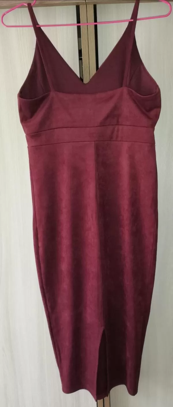 Rochie mulată Atmosphere S | Burgundy, Midi, Bretele subțiri, Monocrom, Poliester - Image 3
