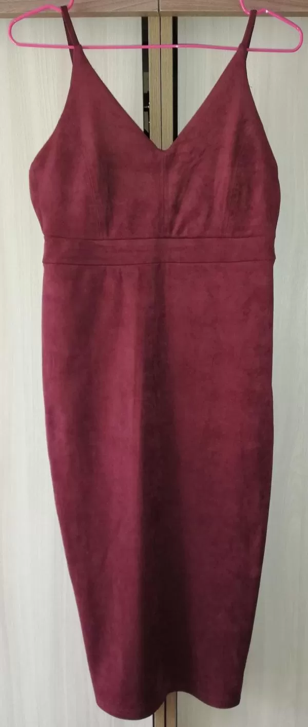 Rochie mulată Atmosphere S | Burgundy, Midi, Bretele subțiri, Monocrom, Poliester - Image 2