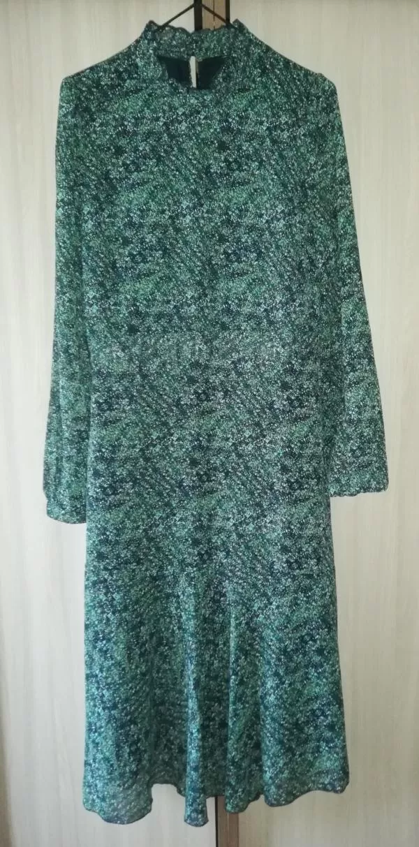 Rochie casual Vero Moda M | Verde, Midi, Mânecă lungă, Floral & Tropical, Poliester - Image 2