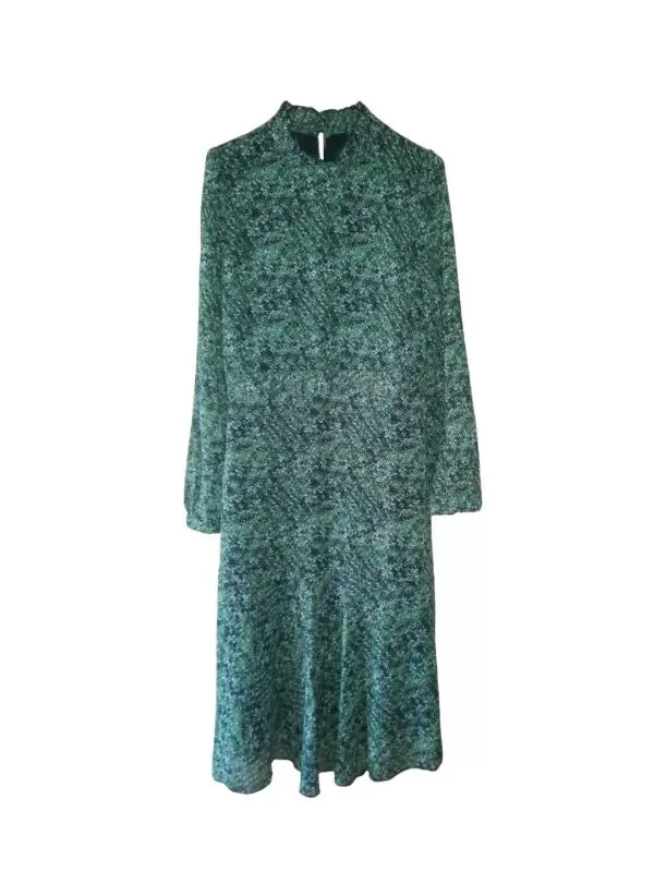 Rochie casual Vero Moda M | Verde, Midi, Mânecă lungă, Floral & Tropical, Poliester