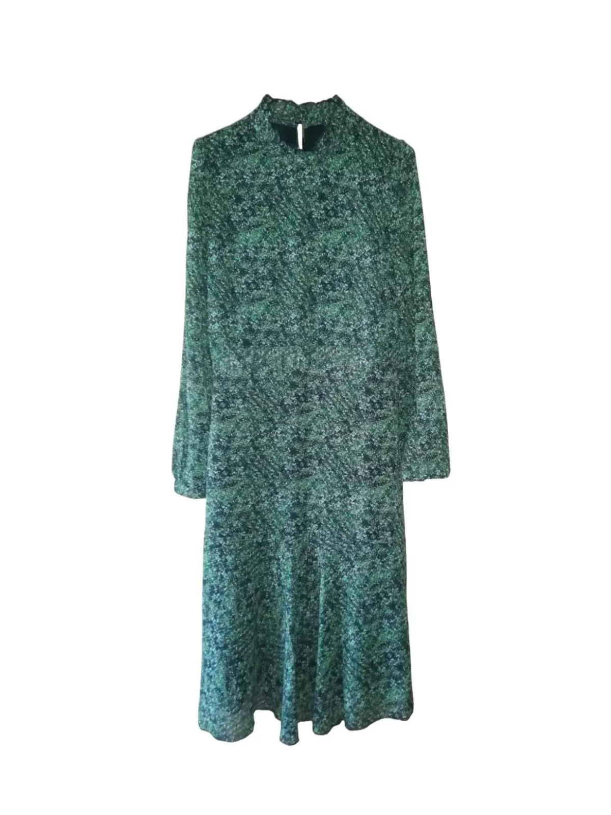 Rochie casual Vero Moda M | Verde, Midi, Mânecă lungă, Floral & Tropical, Poliester