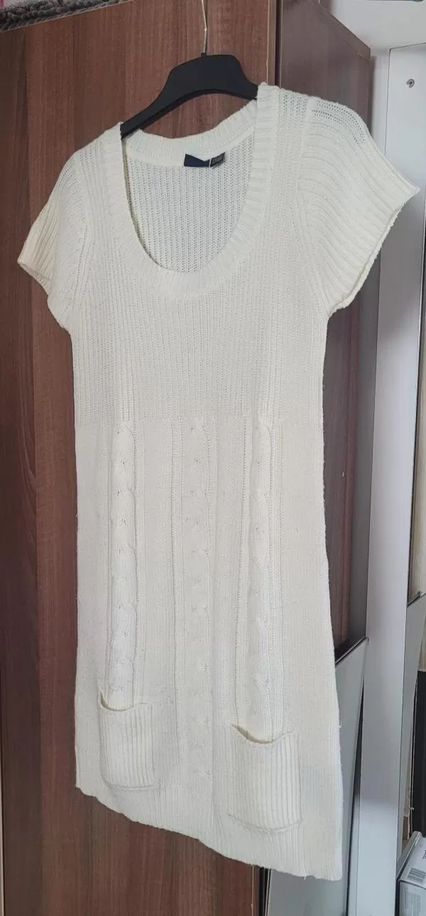 Rochie Esmara EU 40 | Crem, Mini, Mânecă scurtă, Monocrom, Acrilic - Image 2