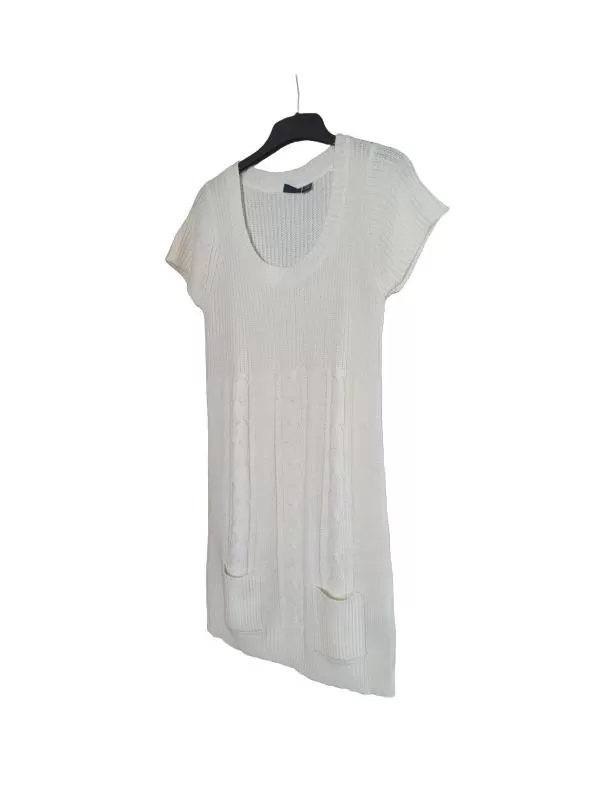 Rochie Esmara EU 40 | Crem, Mini, Mânecă scurtă, Monocrom, Acrilic