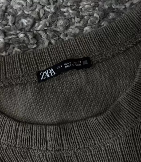 Bluză Zara S | Khaki, Normal, Mânecă lungă, Peplum - Image 3