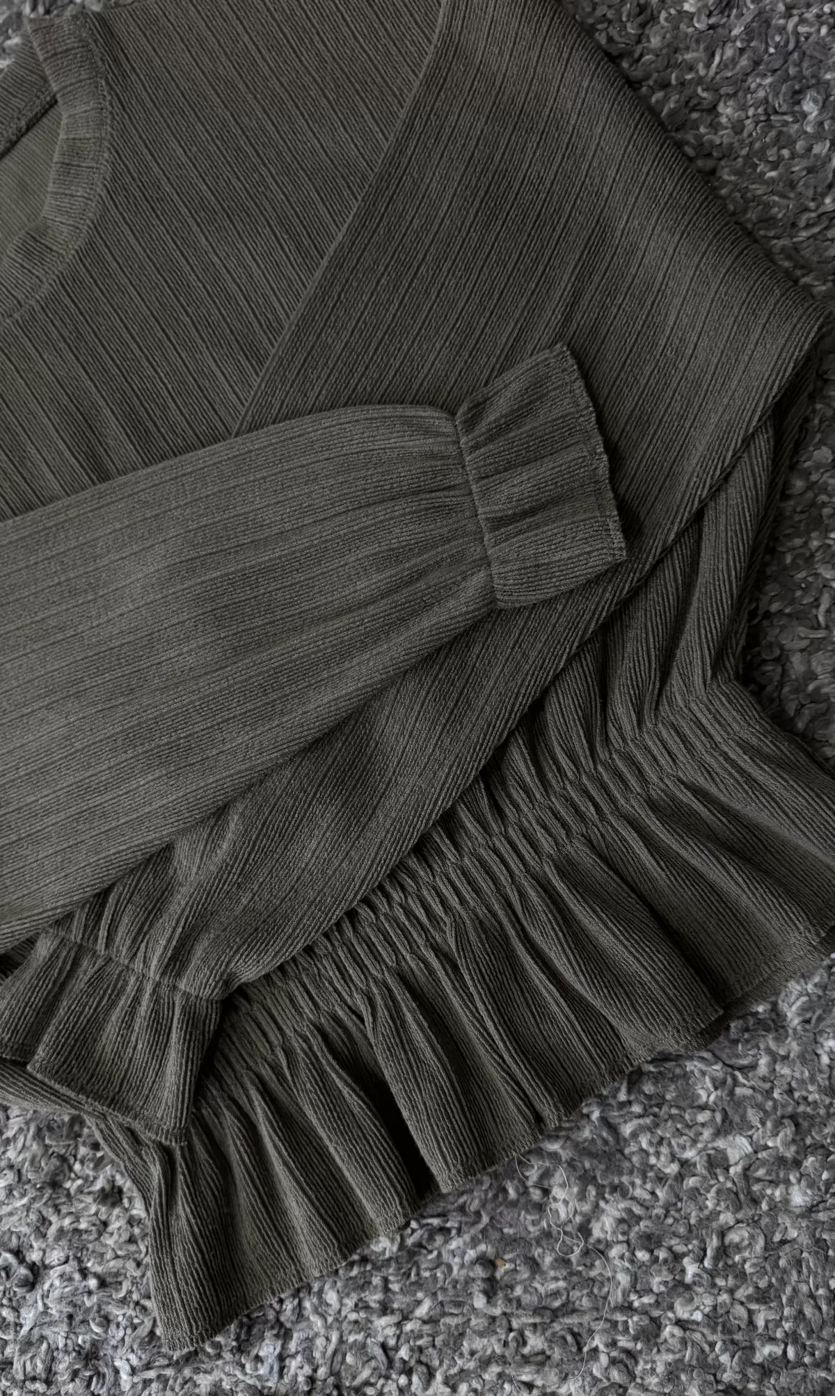Bluză Zara S | Khaki, Normal, Mânecă lungă, Peplum - Image 4