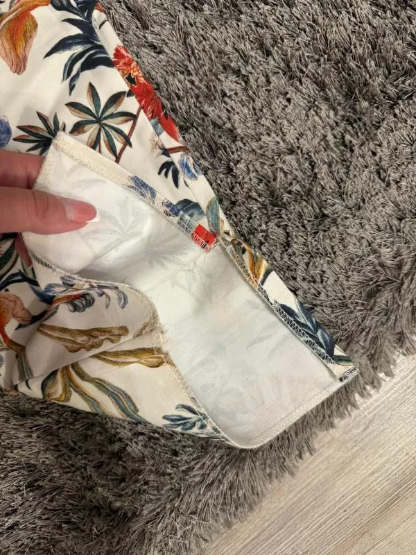 Pantaloni Zara S | Bej, Lungi, Talie joasă, Regular (Standard) fit, Chino, Floral & Tropical - Image 6