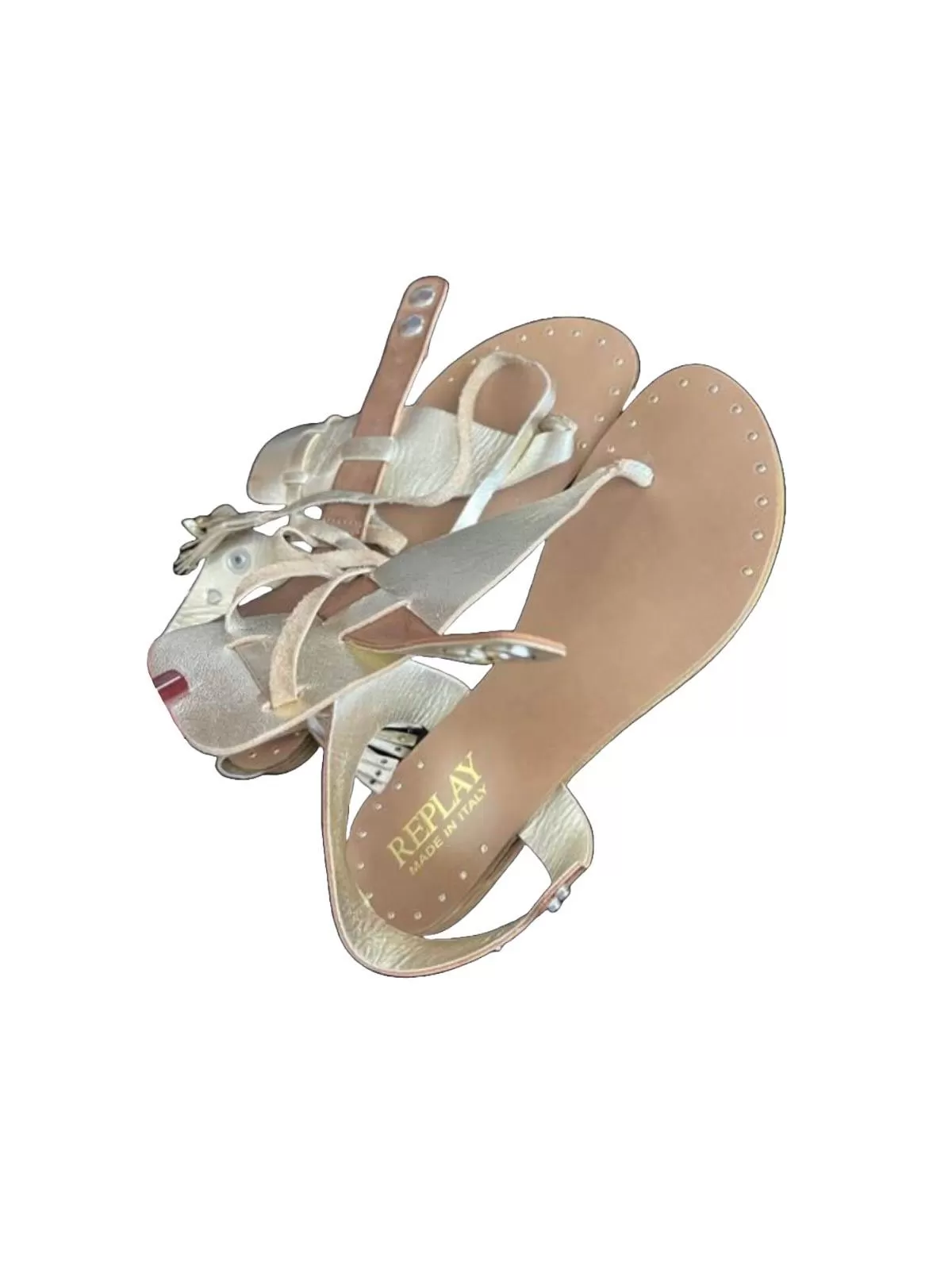 Sandale Replay EU 36 | Auriu, Piele naturală