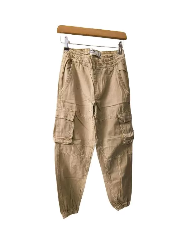 Pantaloni Bershka EU 34 | Bej, Lungi, Talie înaltă, Cargo