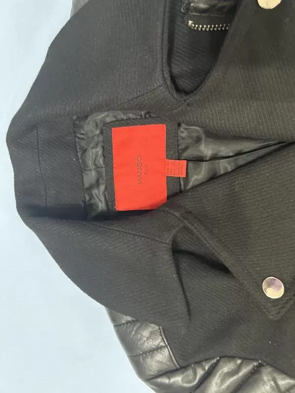 Palton lung Mango XL | Negru, Fără glugă, Poliester - Image 5