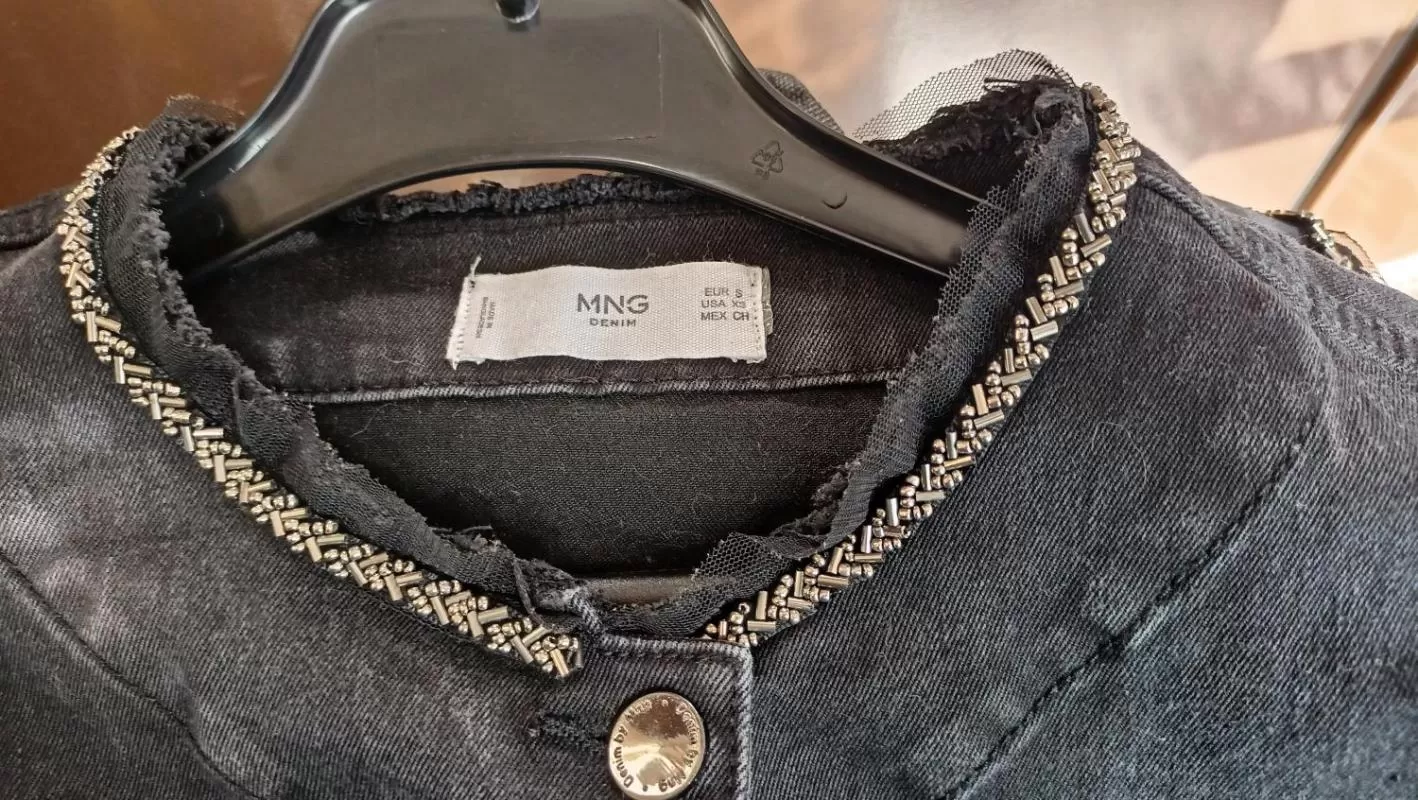 Geacă din denim Mango EU 36 | Negru, Fără glugă, Denim - Image 3