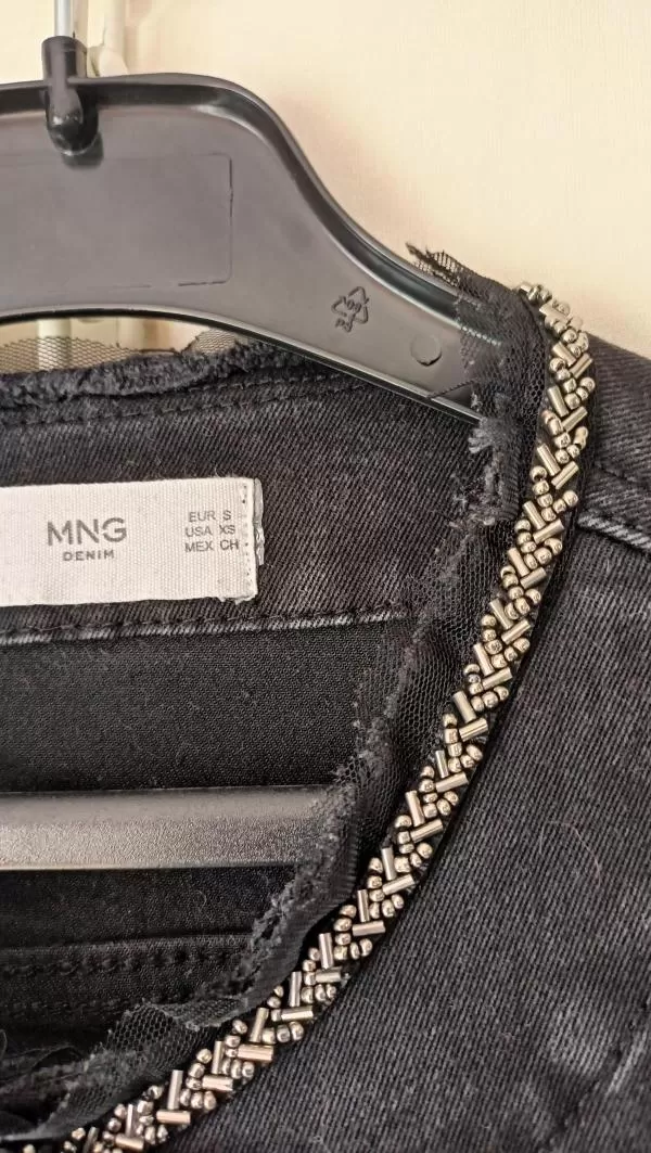 Geacă din denim Mango EU 36 | Negru, Fără glugă, Denim - Image 9
