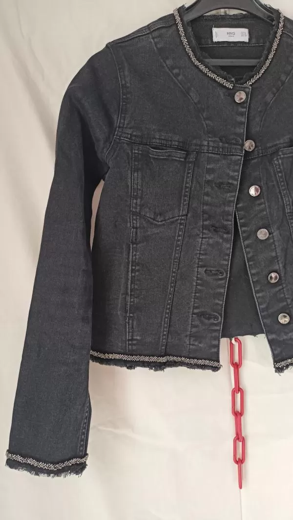 Geacă din denim Mango EU 36 | Negru, Fără glugă, Denim - Image 11