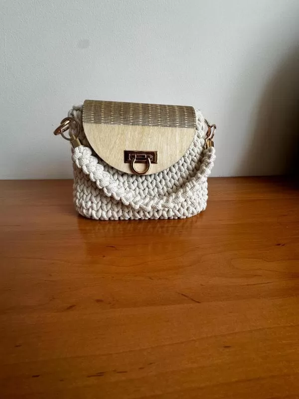 Geantă de mână Handmade | Bej, Bumbac - Image 2