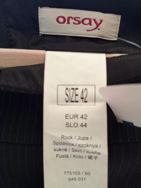 Fustă creion Orsay EU 42 | Negru, Mini, Creion (Pencil) fit, Dungi, Pliuri, Poliester - Image 7
