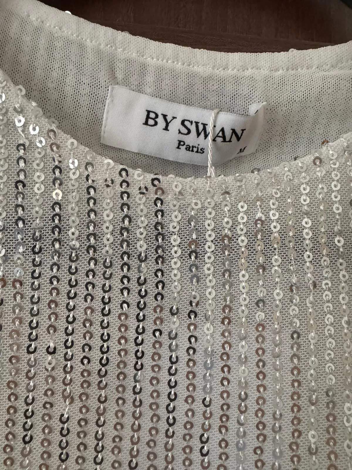 Rochie de ocazie By Swan EU 38 | Alb, Maxi, Mânecă lungă, Drapat, Poliester - Image 4