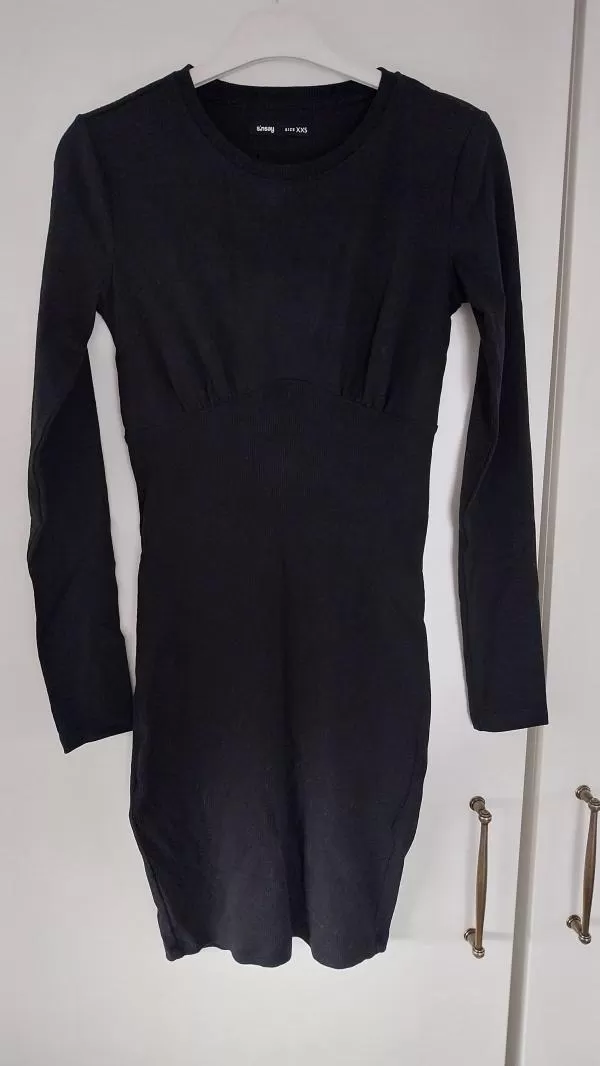 Rochie casual Sinsay XXS | Negru, Midi, Mânecă lungă - Image 2