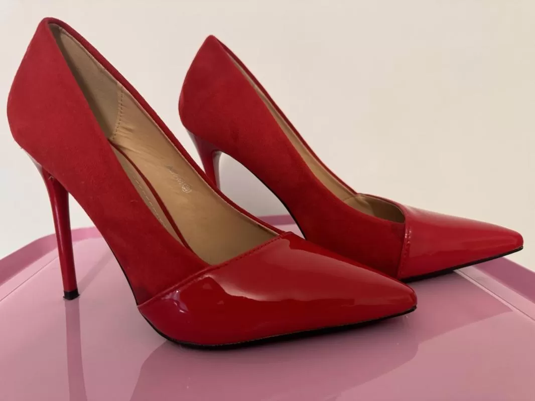 Pantofi cu toc înalt Botinelli EU 39 | Roșu, Piele lăcuită - Image 9
