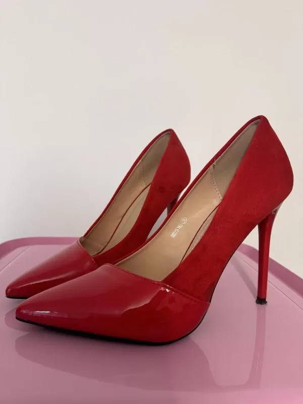 Pantofi cu toc înalt Botinelli EU 39 | Roșu, Piele lăcuită - Image 4