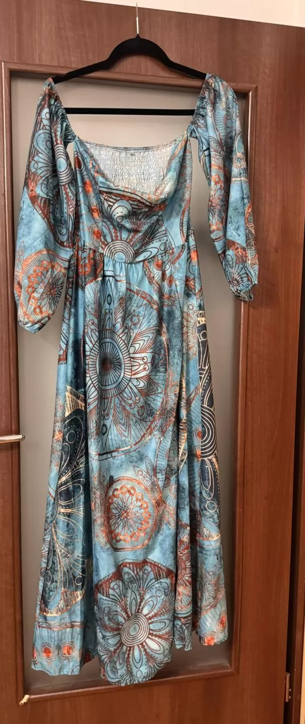 Rochie de seară EU 38 | Multicolor, Maxi, Mânecă lungă, Floral & Tropical, Poliester - Image 2