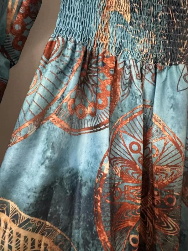 Rochie de seară EU 38 | Multicolor, Maxi, Mânecă lungă, Floral & Tropical, Poliester - Image 8