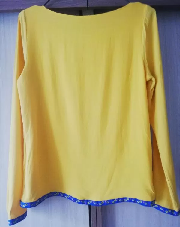 Bluză BasoTex EU 36 | Galben, Normal, Mânecă lungă, Monocrom, Bumbac - Image 3