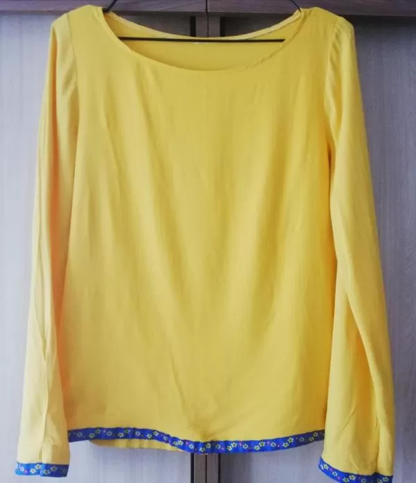Bluză BasoTex EU 36 | Galben, Normal, Mânecă lungă, Monocrom, Bumbac - Image 2