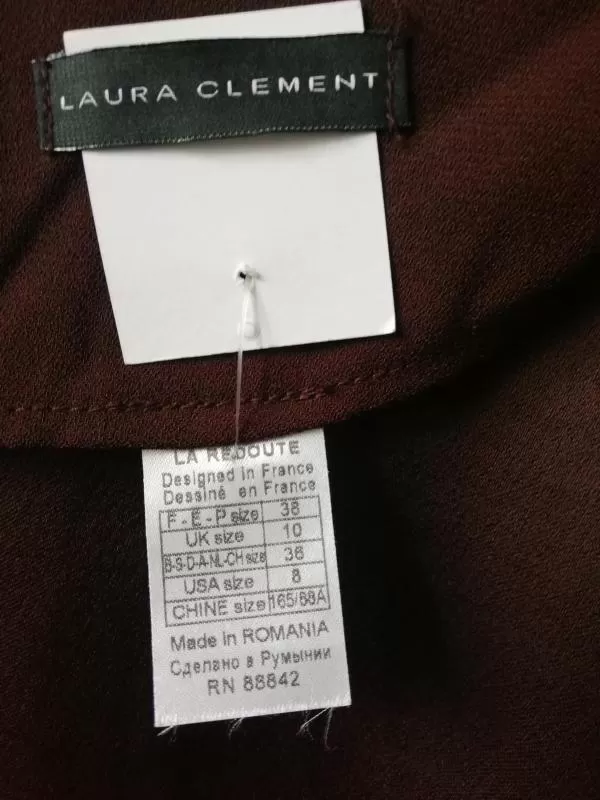 Rochie de seară Laura Clement EU 38 | Burgundy, Mini, Mânecă trei sferturi, Monocrom, Satinat, Poliester - Image 6