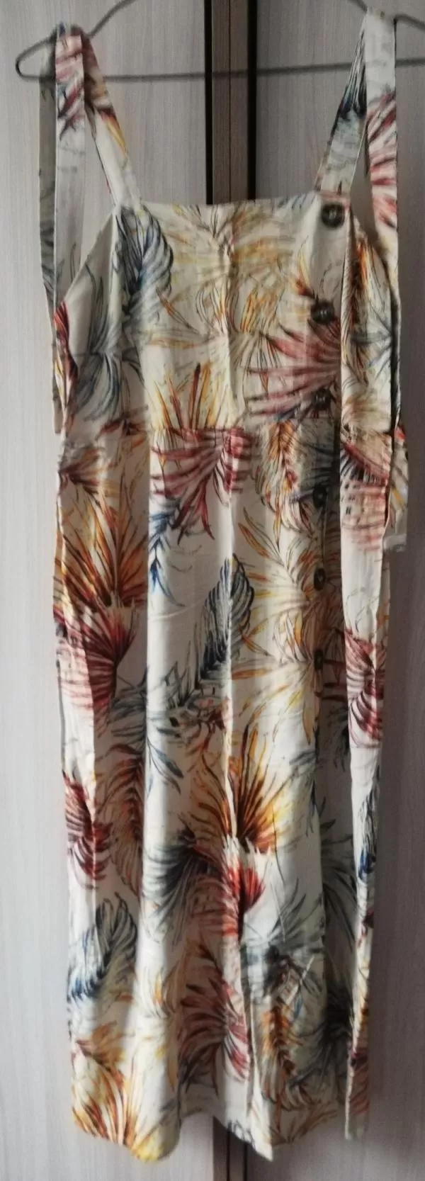 Rochie de vară Primark EU 36 | Crem, Midi, Bretele subțiri, Floral & Tropical, Vâscoză - Image 4