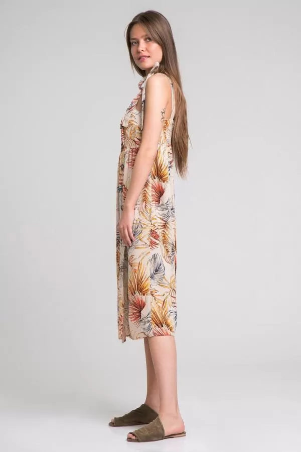 Rochie de vară Primark EU 36 | Crem, Midi, Bretele subțiri, Floral & Tropical, Vâscoză - Image 2