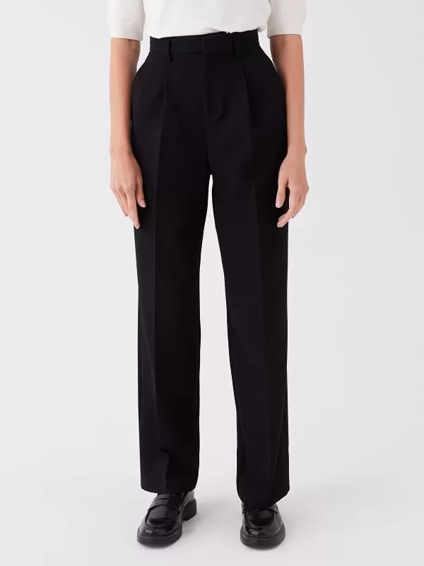 Pantaloni LC WAIKIKI EU 36 | Negru, Lungi, Talie înaltă, Wide Leg fit, Eleganți Stofă, Monocrom, Vâscoză - Image 3