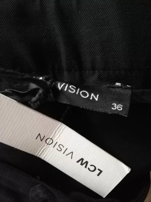 Pantaloni LC WAIKIKI EU 36 | Negru, Lungi, Talie înaltă, Wide Leg fit, Eleganți Stofă, Monocrom, Vâscoză - Image 10