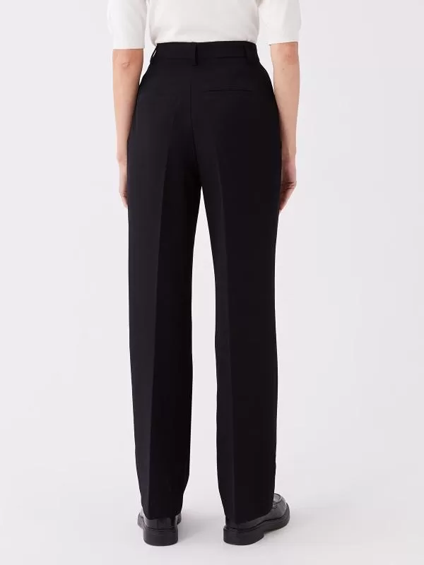 Pantaloni LC WAIKIKI EU 36 | Negru, Lungi, Talie înaltă, Wide Leg fit, Eleganți Stofă, Monocrom, Vâscoză - Image 4