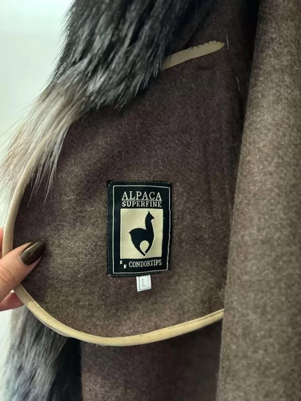 Palton din lână Alpaca Superfine L | Bej, Fără glugă, Cașmir - Image 7