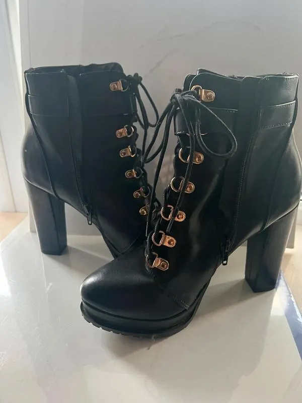 Ghete SHOEDAZZLE EU 40 | Negru, Piele ecologică - Image 2