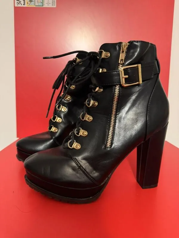 Ghete SHOEDAZZLE EU 40 | Negru, Piele ecologică - Image 5