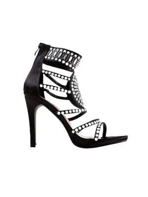 Sandale cu toc Lannod EU 39 | Negru, Oriental & Paisley