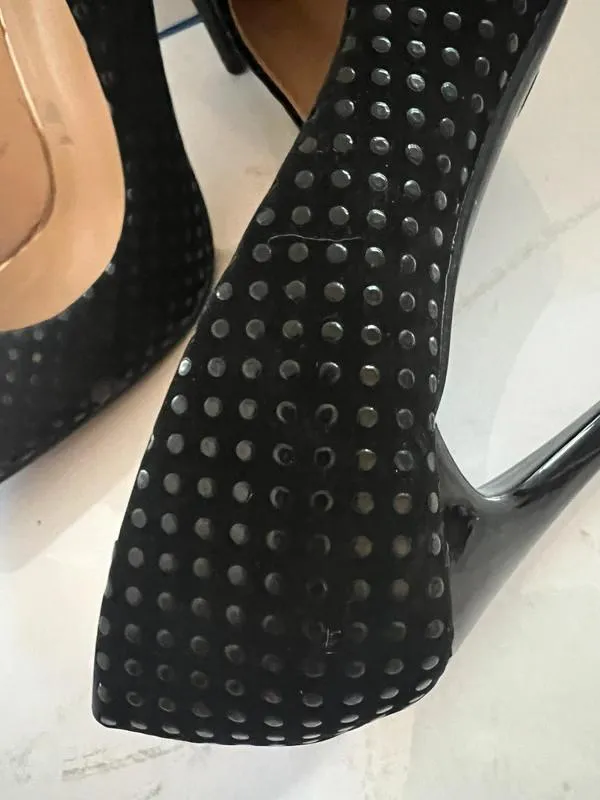 Pantofi cu toc înalt MULANKA EU 39 | Negru, Buline & Imprimeuri mici, Piele ecologică - Image 5