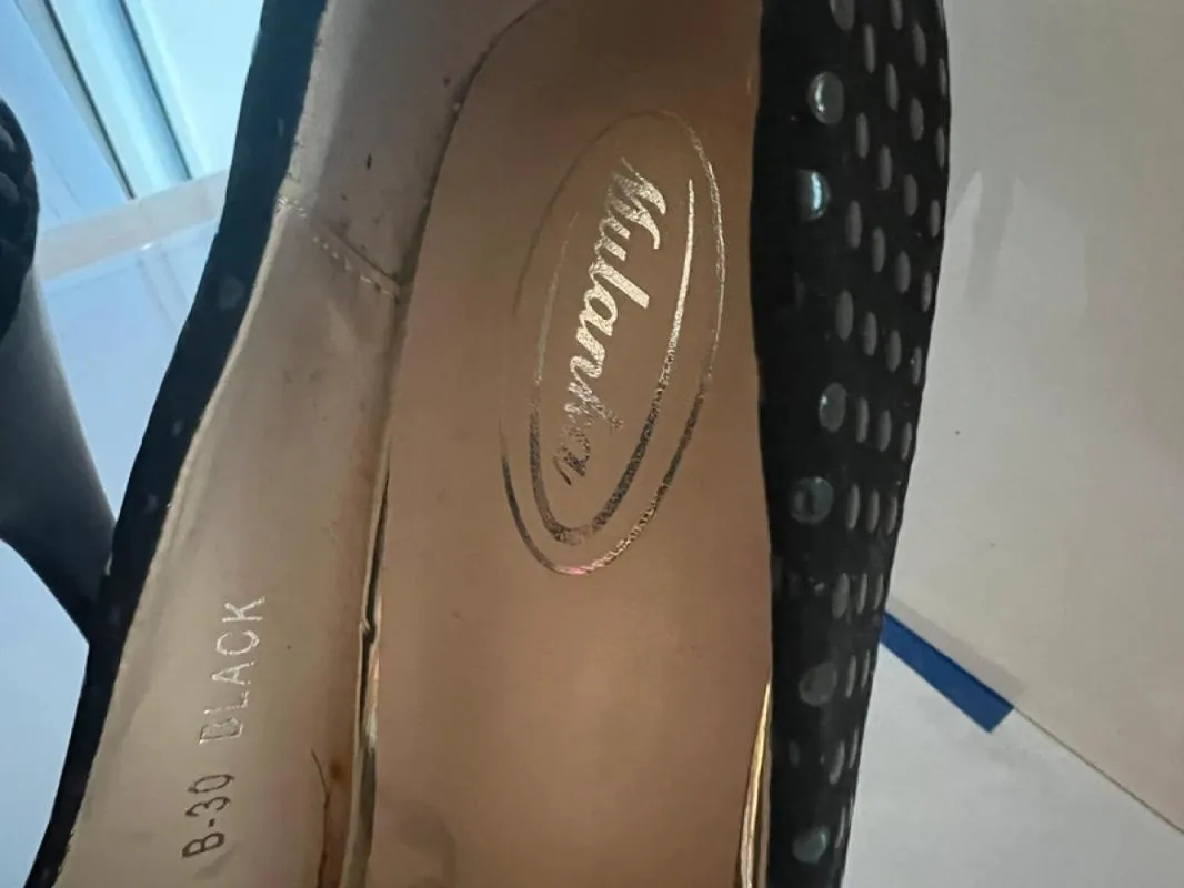 Pantofi cu toc înalt MULANKA EU 39 | Negru, Buline & Imprimeuri mici, Piele ecologică - Image 7