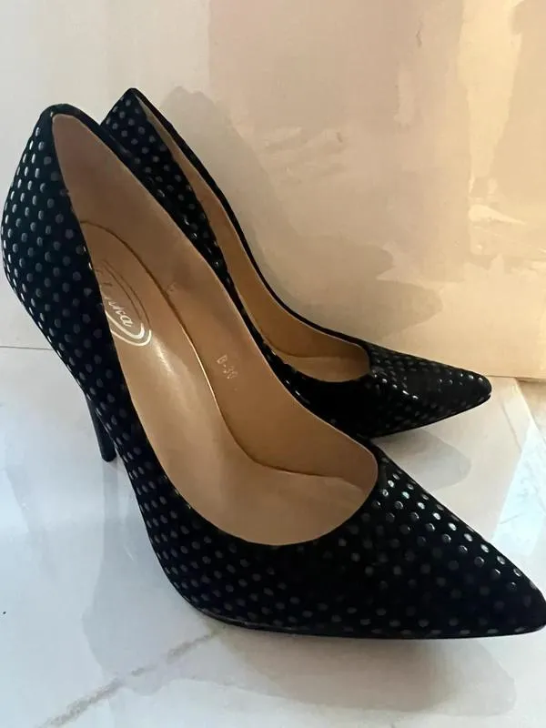 Pantofi cu toc înalt MULANKA EU 39 | Negru, Buline & Imprimeuri mici, Piele ecologică - Image 3