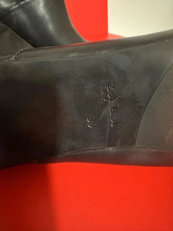 Ghete Zara EU 39 | Negru, Piele ecologică - Image 8