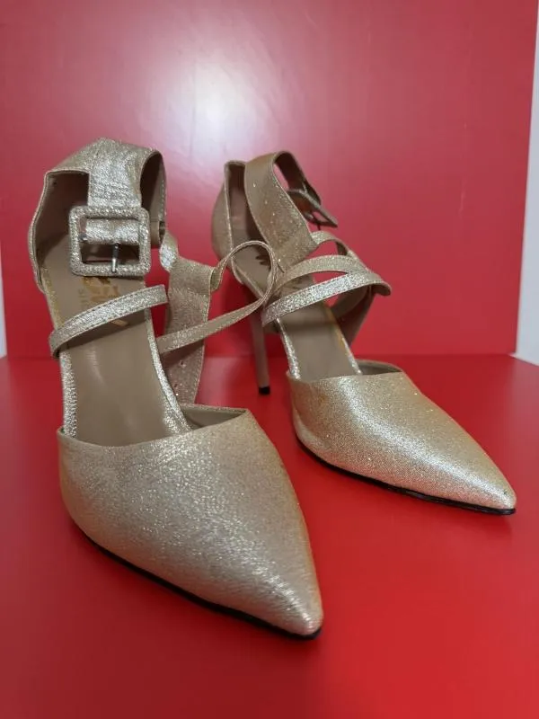 Pantofi cu toc înalt WOW SHOES EU 39 | Auriu, Poliester - Image 6