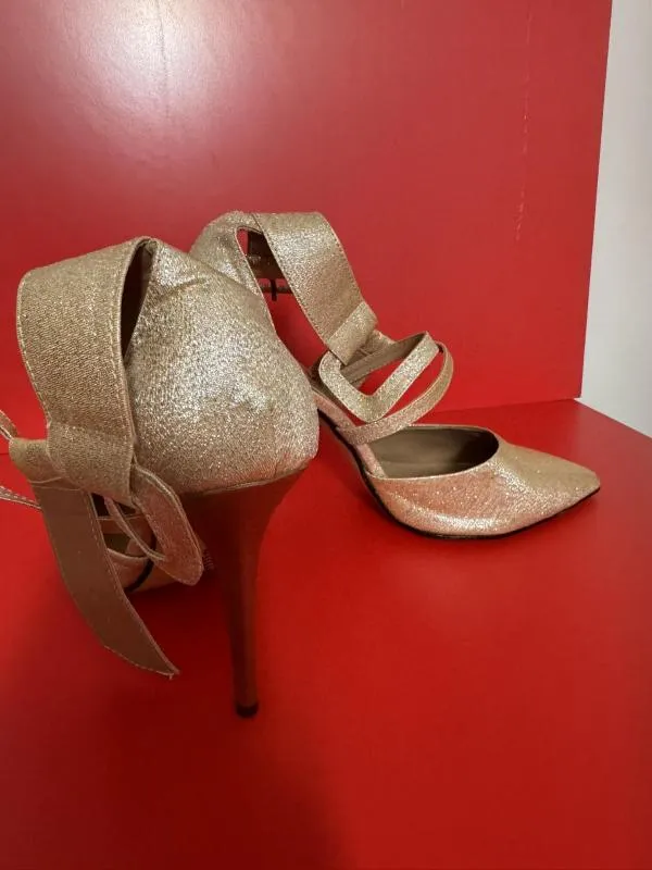 Pantofi cu toc înalt WOW SHOES EU 39 | Auriu, Poliester - Image 7