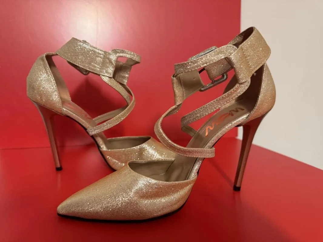 Pantofi cu toc înalt WOW SHOES EU 39 | Auriu, Poliester - Image 3
