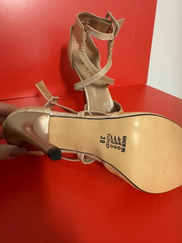 Pantofi cu toc înalt WOW SHOES EU 39 | Auriu, Poliester - Image 9
