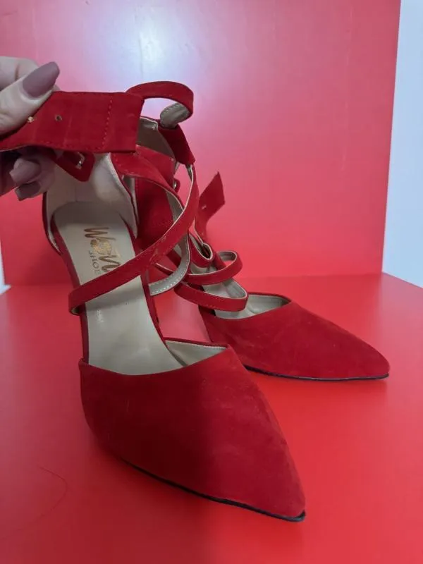 Pantofi cu toc înalt WOW SHOES EU 39 | Roșu, Piele ecologică - Image 4