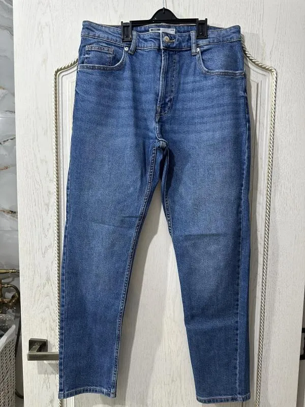 Blugi Bershka EU 40 | Albastru, Talie medie, Slim fit, Denim - Image 2