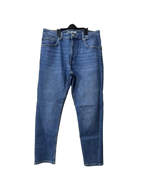 Blugi Bershka EU 40 | Albastru, Talie medie, Slim fit, Denim