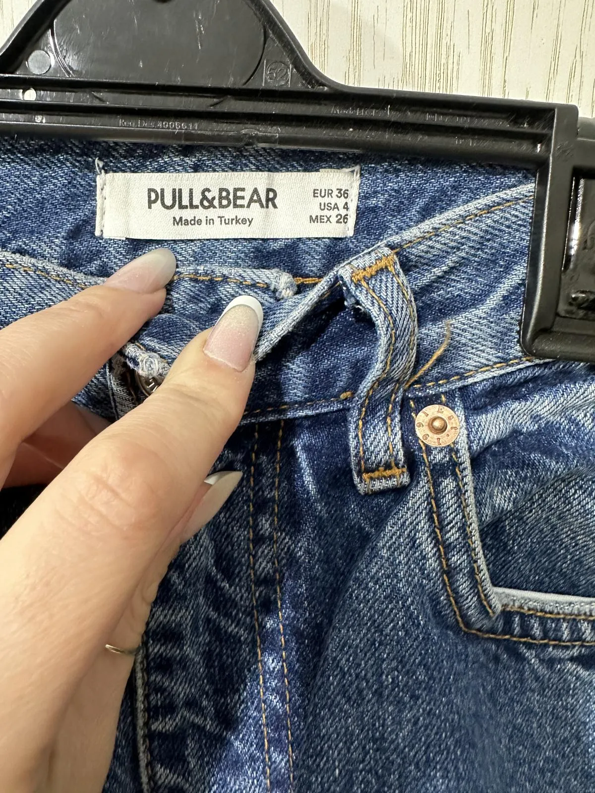 Blugi Pull&Bear EU 36 | Albastru, Lungi, Talie înaltă, Wide Leg fit - Image 3