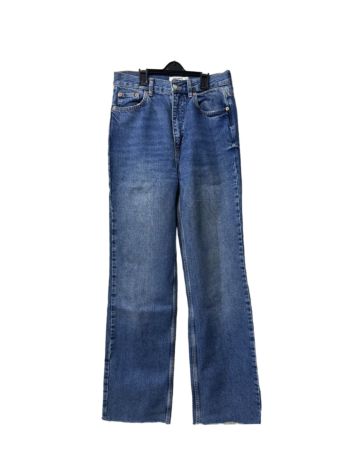 Blugi Pull&Bear EU 36 | Albastru, Lungi, Talie înaltă, Wide Leg fit